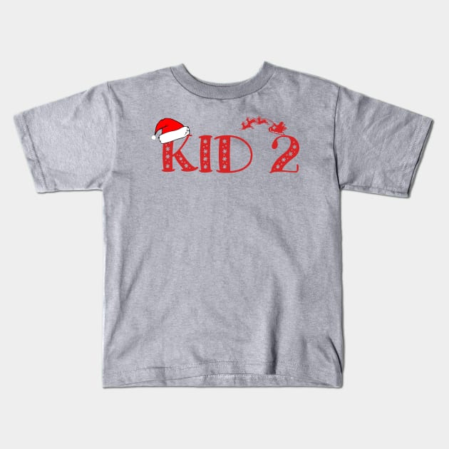 Christmas Family Name "Kid 2" Photo Design Shirt Kids T-Shirt by TonTomDesignz